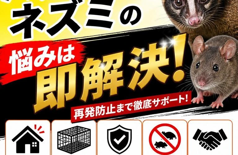 ハクビシン、ネズミの悩みは即解決！